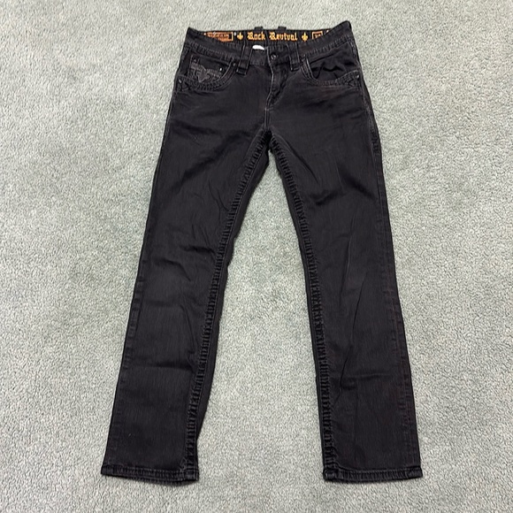 Rock Revival Black Jeans for Men